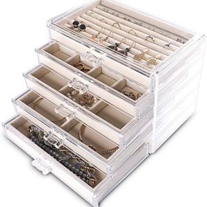 Acrylic 5 drawer jewelry organizer